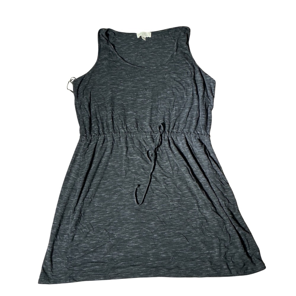 Olive & Oak Space Dye Drawstring Dress Womens XL Gray Sleeveless Minimalist